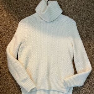 Madewell Cozy White Turtleneck Sweater